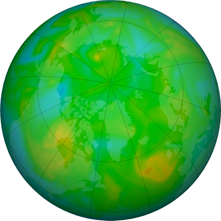 Arctic ozone map for 08 July 2023